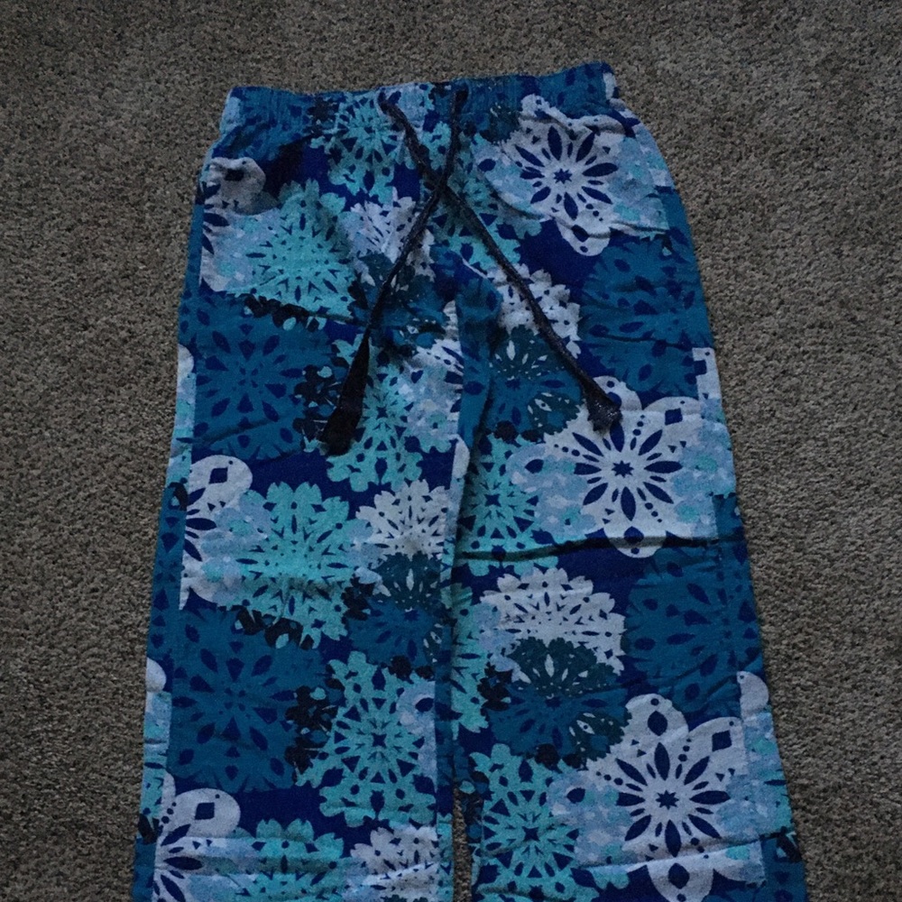 Old Navy blue white snowflake PJ pajama pants XS